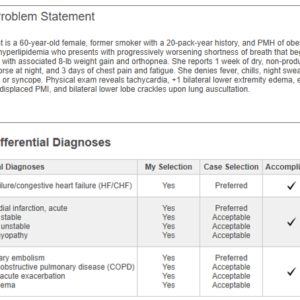 6531 week 4 iHuman Case Study (60 y/o female with shortness of breath cough & chest pain)